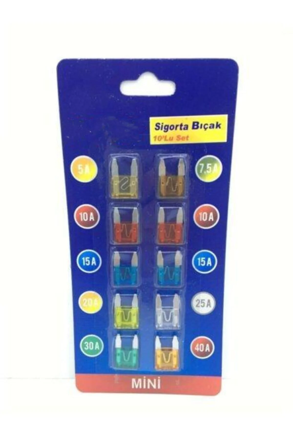BTM OTOMOTİV Universal 10'lu Araç Küçük Mini Tip Bıçak Sigorta 10 Adet - 1