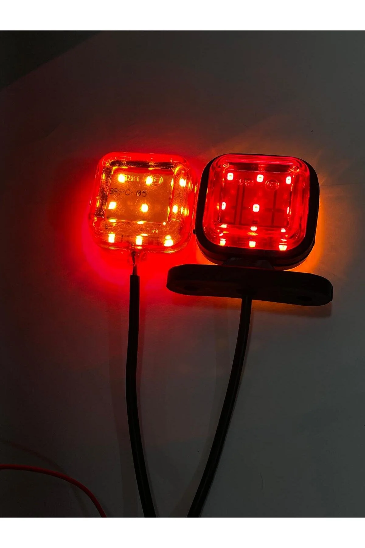 LED MİNİ KARE TAKOZ LEDLİ LAMBA [SARI-KIRMIZI] 10 ADETLİ [12-24VOLT] - 1
